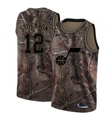 Youth Nike Utah Jazz #12 John Stockton Swingman Camo Realtree Collection NBA Jersey