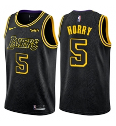 Women's Nike Los Angeles Lakers #5 Robert Horry Swingman Black NBA Jersey - City Edition
