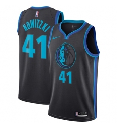 Youth Nike Dallas Mavericks #41 Dirk Nowitzki Swingman Charcoal NBA Jersey - City Edition