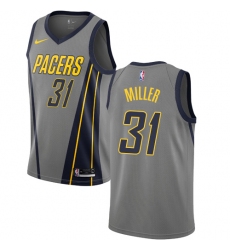 Men's Nike Indiana Pacers #31 Reggie Miller Swingman Gray NBA Jersey - City Edition