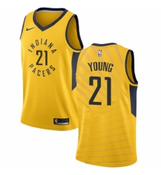 Youth Nike Indiana Pacers #21 Thaddeus Young Authentic Gold NBA Jersey Statement Edition