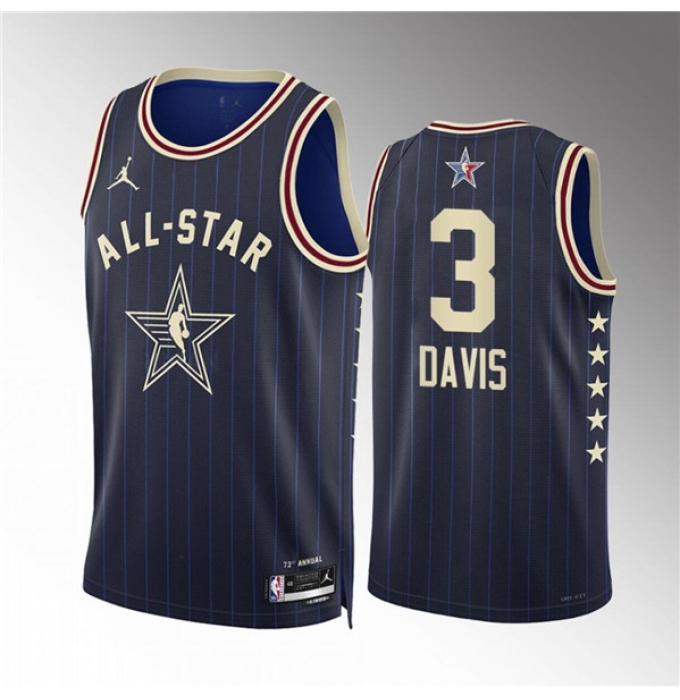 Men's 2024 All-Star #3 Anthony Davis Navy Stitched Basketball Jersey