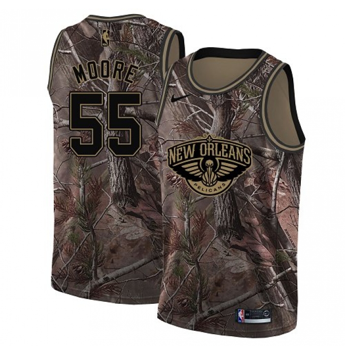 Women's Nike New Orleans Pelicans #55 E'Twaun Moore Swingman Camo Realtree Collection NBA Jersey