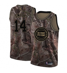 Women's Nike Detroit Pistons #14 Ish Smith Swingman Camo Realtree Collection NBA Jersey