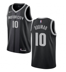 Men's Nike Detroit Pistons #10 Dennis Rodman Swingman Black NBA Jersey - City Edition