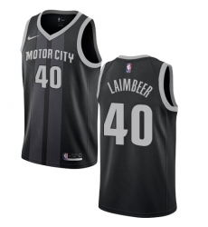 Youth Nike Detroit Pistons #40 Bill Laimbeer Swingman Black NBA Jersey - City Edition