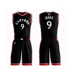 Men's Toronto Raptors #9 Serge Ibaka Swingman Black 2019 Basketball Finals Bound Suit Jersey Statement Edition