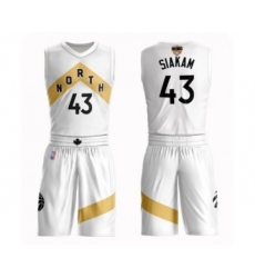 Men's Toronto Raptors #43 Pascal Siakam Swingman White 2019 Basketball Finals Bound Suit Jersey - City Edition