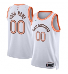 Men's San Antonio Spurs Active Player Custom White 2023-24 City Edition Stitched Basketball Jersey