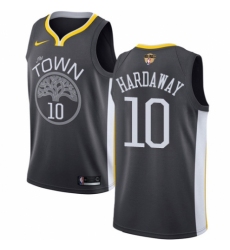 Men's Nike Golden State Warriors #10 Tim Hardaway Swingman Black Alternate 2018 NBA Finals Bound NBA Jersey - Statement Edition