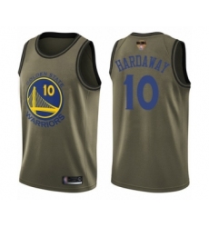 Youth Golden State Warriors #10 Tim Hardaway Swingman Green Salute to Service 2019 Basketball Finals Bound Basketball Jersey