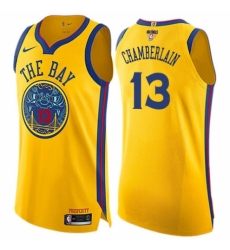 Youth Nike Golden State Warriors #13 Wilt Chamberlain Swingman Gold 2018 NBA Finals Bound NBA Jersey - City Edition