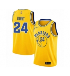 Youth Golden State Warriors #24 Rick Barry Swingman Gold Hardwood Classics Basketball Jersey