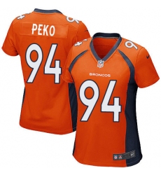 Women's Nike Denver Broncos #94 Domata Peko Game Orange Team Color NFL Jersey