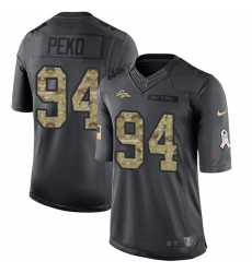 Youth Nike Denver Broncos #94 Domata Peko Limited Black 2016 Salute to Service NFL Jersey