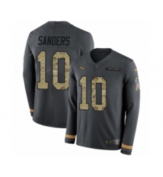 Men's Nike Denver Broncos #10 Emmanuel Sanders Limited Black Salute to Service Therma Long Sleeve NFL Jersey