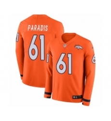 Men's Nike Denver Broncos #61 Matt Paradis Limited Orange Therma Long Sleeve NFL Jersey