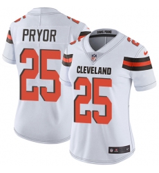 Women's Nike Cleveland Browns #25 Calvin Pryor White Vapor Untouchable Limited Player NFL Jersey