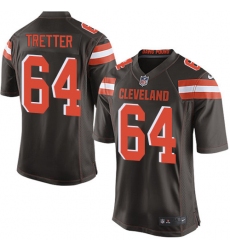 Men's Nike Cleveland Browns #64 JC Tretter Game Brown Team Color NFL Jersey