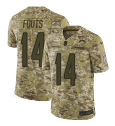 Men's Nike Los Angeles Chargers #14 Dan Fouts Limited Camo 2018 Salute to Service NFL Jersey