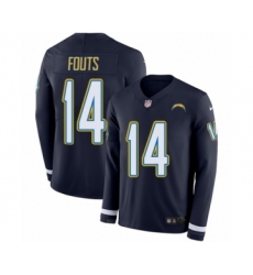 Youth Nike Los Angeles Chargers #14 Dan Fouts Limited Navy Blue Therma Long Sleeve NFL Jersey