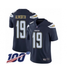 Men's Los Angeles Chargers #19 Lance Alworth Navy Blue Team Color Vapor Untouchable Limited Player 100th Season Football Jersey
