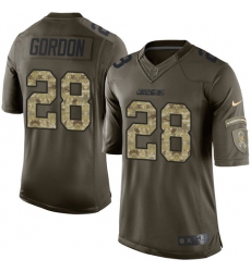 Men's Nike Los Angeles Chargers #28 Melvin Gordon Elite Green Salute to Service NFL Jersey