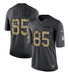 Youth Nike Los Angeles Chargers #85 Antonio Gates Limited Black 2016 Salute to Service NFL Jersey
