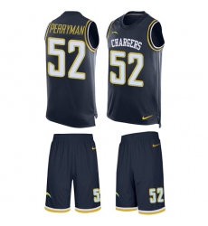Men's Nike Los Angeles Chargers #52 Denzel Perryman Limited Navy Blue Tank Top Suit NFL Jersey