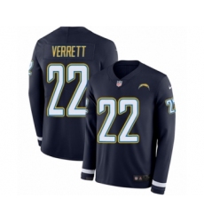 Youth Nike Los Angeles Chargers #22 Jason Verrett Limited Navy Blue Therma Long Sleeve NFL Jersey