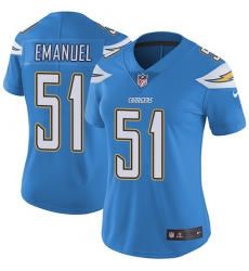 Women's Nike Los Angeles Chargers #51 Kyle Emanuel Electric Blue Alternate Vapor Untouchable Limited Player NFL Jersey