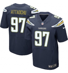 Men's Nike Los Angeles Chargers #97 Jeremiah Attaochu Elite Navy Blue Team Color NFL Jersey