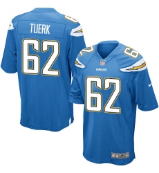 Men's Nike Los Angeles Chargers #62 Max Tuerk Game Electric Blue Alternate NFL Jersey