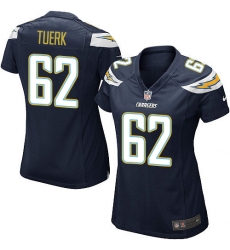 Women's Nike Los Angeles Chargers #62 Max Tuerk Game Navy Blue Team Color NFL Jersey