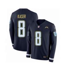 Men's Nike Los Angeles Chargers #8 Drew Kaser Limited Navy Blue Therma Long Sleeve NFL Jersey