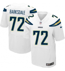 Men's Nike Los Angeles Chargers #72 Joe Barksdale Elite White NFL Jersey