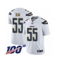 Men's Los Angeles Chargers #55 Junior Seau White Vapor Untouchable Limited Player 100th Season Football Jersey