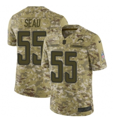 Youth Nike Los Angeles Chargers #55 Junior Seau Limited Camo 2018 Salute to Service NFL Jersey