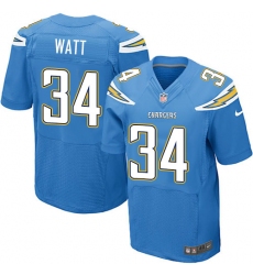 Men's Nike Los Angeles Chargers #34 Derek Watt Elite Electric Blue Alternate NFL Jersey