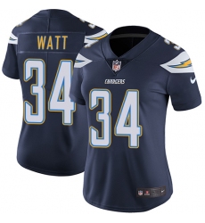 Women's Nike Los Angeles Chargers #34 Derek Watt Elite Navy Blue Team Color NFL Jersey