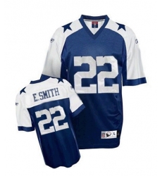 Men's Reebok Dallas Cowboys #22 Emmitt Smith Authentic Navy Blue Thanksgiving Throwback NFL Jersey