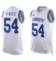 Men's Nike Dallas Cowboys #54 Randy White Limited White Player Name & Number Tank Top NFL Jersey