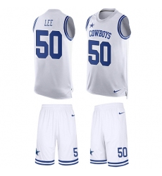Men's Nike Dallas Cowboys #50 Sean Lee Limited White Tank Top Suit NFL Jersey