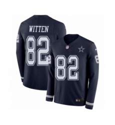 Youth Nike Dallas Cowboys #82 Jason Witten Limited Navy Blue Therma Long Sleeve NFL Jersey