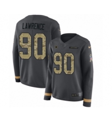 Women's Nike Dallas Cowboys #90 Demarcus Lawrence Limited Black Salute to Service Therma Long Sleeve NFL Jersey