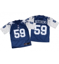 Men's Nike Dallas Cowboys #59 Anthony Hitchens Elite Navy/White Throwback NFL Jersey