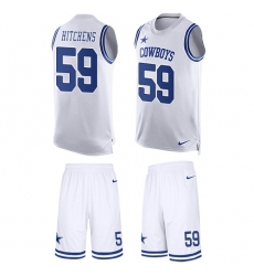 Men's Nike Dallas Cowboys #59 Anthony Hitchens Limited White Tank Top Suit NFL Jersey