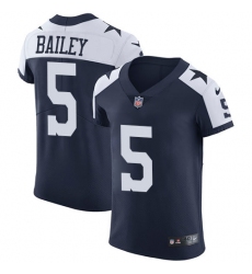 Men's Nike Dallas Cowboys #5 Dan Bailey Navy Blue Throwback Alternate Vapor Untouchable Elite Player NFL Jersey