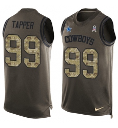 Men's Nike Dallas Cowboys #99 Charles Tapper Limited Green Salute to Service Tank Top NFL Jersey