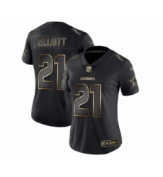 Women's Dallas Cowboys #21 Ezekiel Elliott Black Gold Vapor Untouchable Limited Football Jersey